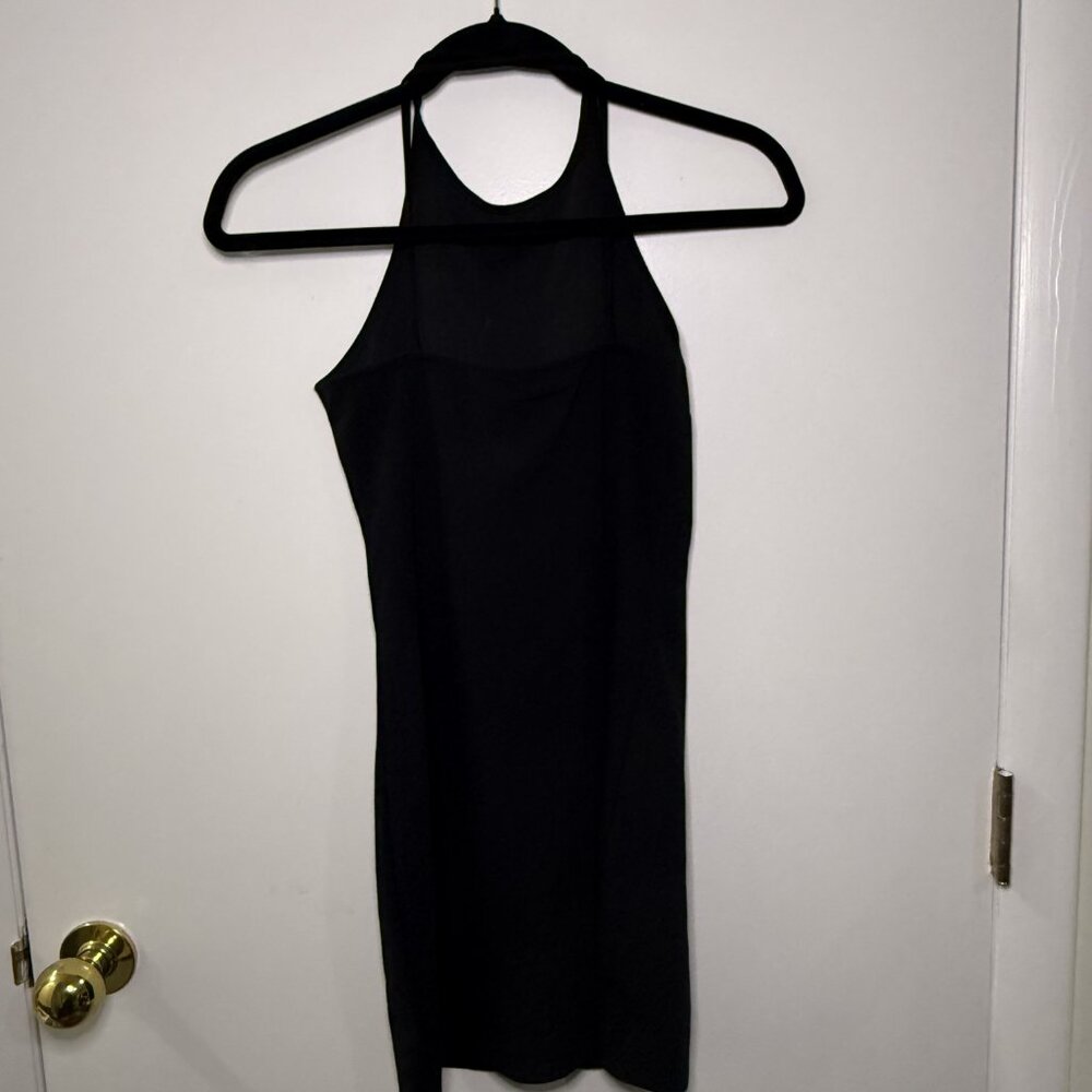 Mango MNG Black Halter Neck Bodycon Mini Dress Size XS Sleeveless LBD